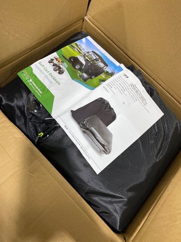 Photo 1 of 10L0L 2 Passenger Golf Cart Driving Enclosure for EZGO TXT and RXV Model, 4-Sided Clear Window 600D Rain Cover All Weather Windproof Waterproof