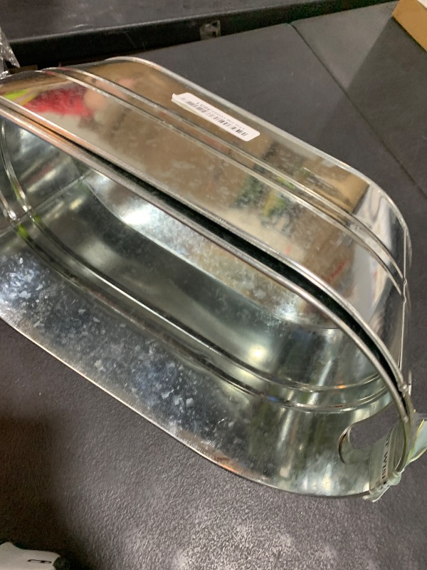 Photo 1 of 2 Pack Galvanized Tub Ice Bucket Large Metal Drink Buckets for Parties Beer Beverage Tub with Carry Handles for Champagne Cocktails Wine Cooling for Mimosa Bar Supplies 3 Gallon