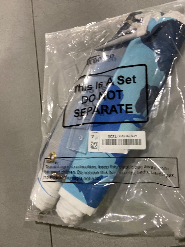 Photo 1 of 2 Pcs Holy Night Christmas Nativity Porch Sign Religious Blue Jesus Nativity Banner with LED String Lights for Winter Christmas Front Door Porch Yard Decorations 12 x 71 Inch