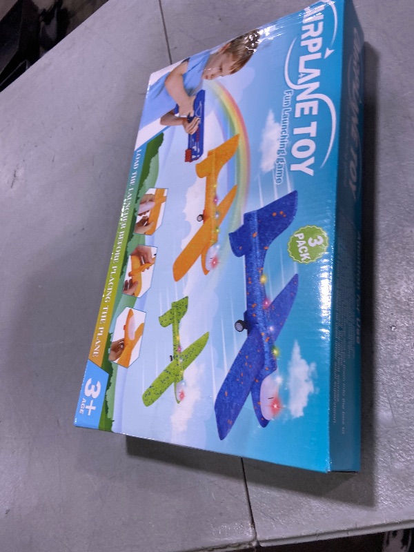 Photo 1 of 3 Pack Airplane Launcher Toy, 12.6" Foam Glider Led Plane, 2 Flight Mode Catapult Plane for Kids Outdoor Sport Flying Toys Gifts for 3 4 5 6 7 8 9 10 12 Year Old Boys Girls