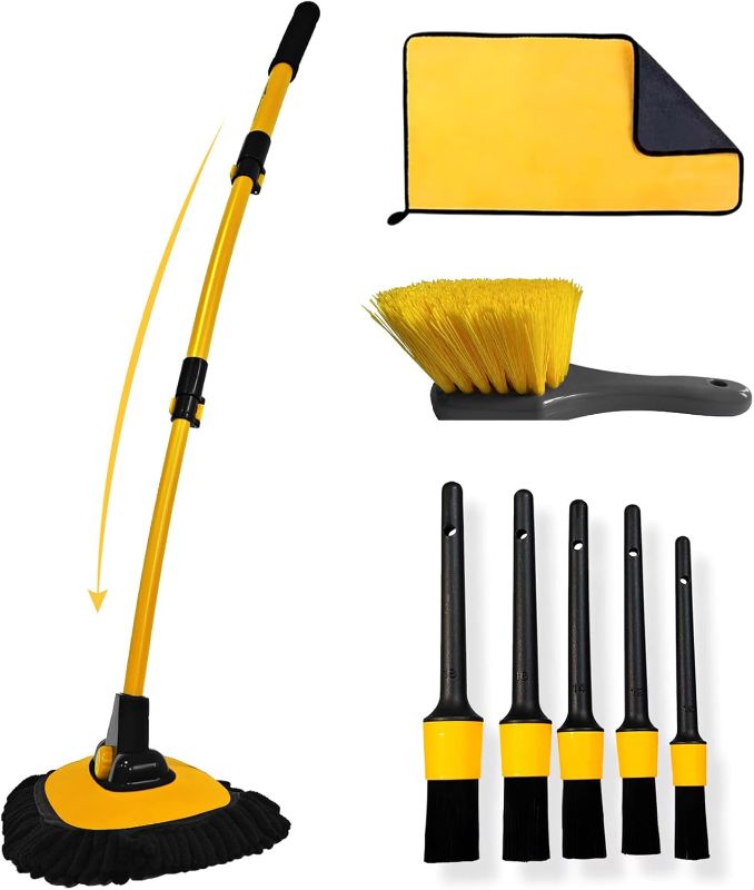 Photo 1 of ITEM IS MISSING PARTS, UNSURE WHAT PARTS ARE MISSING --------------------------------------------------------------------------------------------------------------------YeewayVeh Car Wash Kit, Extendable Car Wash Brush Mop with Long Handle, 5pcs Detailing