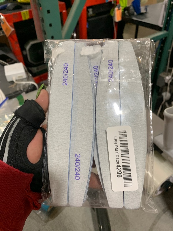 Photo 1 of 12 PCS Professional Nail File, 240/240 Grit Nail Files for Natural Nails Emery Boards Nail File Doubled Sides Washable Fine Grit Nail File Manicure Tools for Home and Salon Use