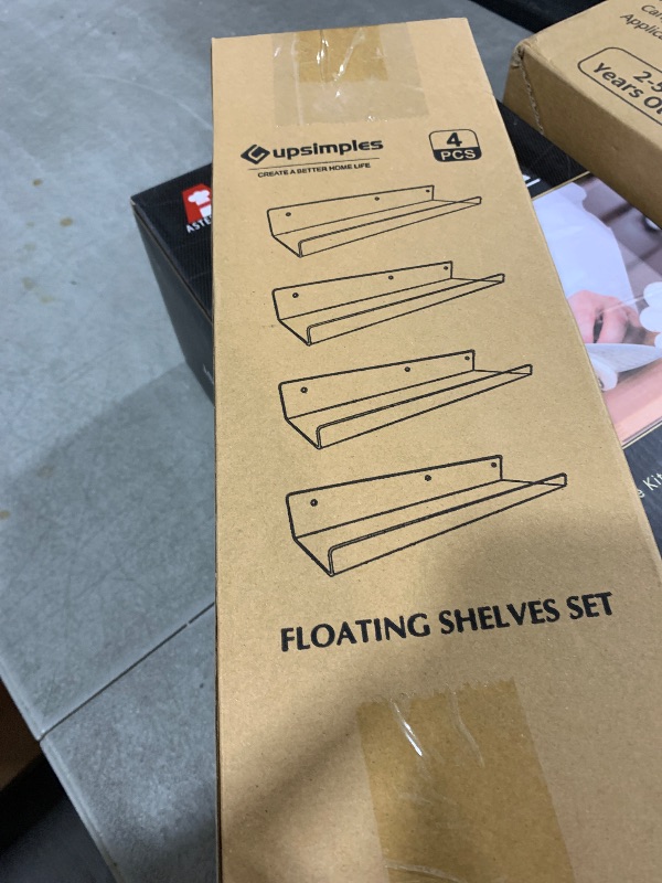 Photo 1 of **INCOMPLETE** upsimples Acrylic Shelves for Bathroom Storage, 15" Floating Shelves Wall Organizer for Perfume, Make up, Skincare, Kids Bookshelf for Bedroom, Nursery, Living Room Decor, Clear, 2 Pack