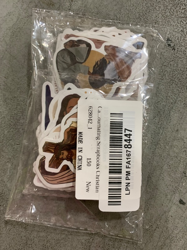 Photo 1 of 110 PCS Jesus Stickers Catholic Christian Clergy Stickers Aesthetic Religious Friars Decals Inspirational Water Bottle Sticker for Phone Luggage Laptop Phone Cases Journaling Scrapbooks Christmas