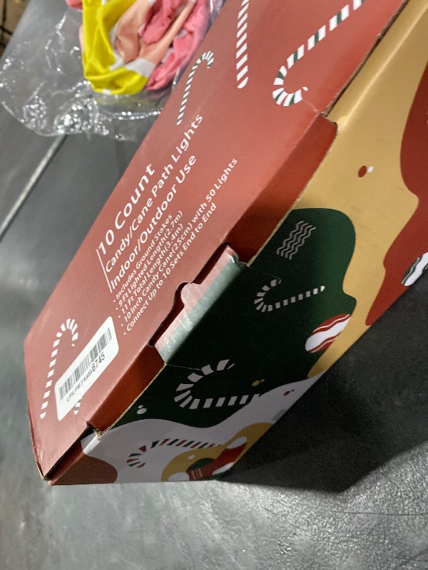 Photo 1 of 10" Christmas Candy Cane Lights (10PCS) for Landscape Decoration,Red & White Pathway Makers Lights (Include Stakes)