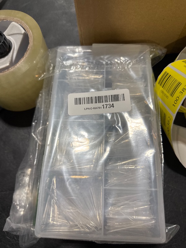 Photo 1 of 500Pcs Stiletto Nail Tips for Acrylic Nails, XL Long Clear False Nails Tips Soft Traceless, Half Cover Tapered Square False Nail Tips for Nail Extension Nail Art, Home DIY Nail Salon 10 Sizes