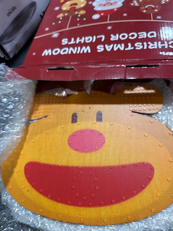 Photo 1 of 3Pack 12in Smart Christmas Window Lights Decorations with Remote/App, Lighted Santa Face, Reindeer, Gingerbread Man, Timer, Music Sync, Dimmer, Holiday Indoor Outdoor Wall Door Glass Decorations