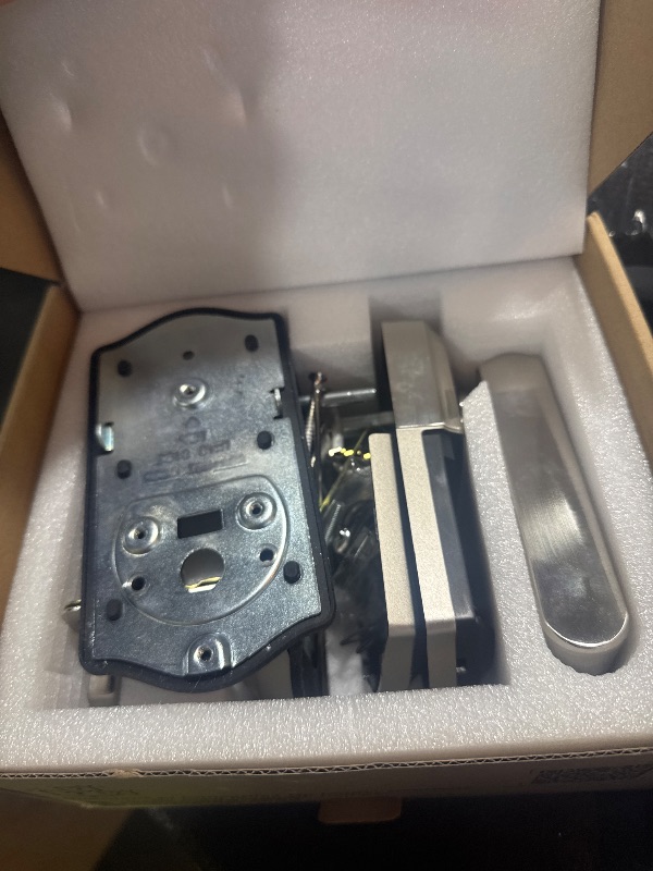 Photo 1 of Veise VE019 Fingerprint Smart Lever Lock - APP Control, Keypad Door Lock with Handle, Keyless Entry for Front Door and Bedroom, Electronic Digital Knob, Remote Grant, IP55 Weatherproof, Satin Nickel