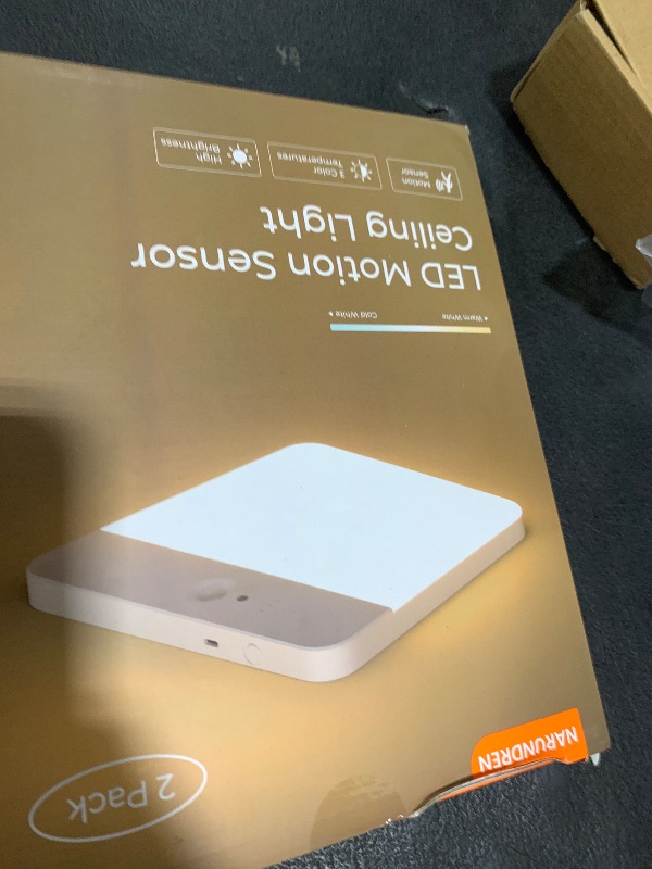 Photo 1 of 2Pack Motion Sensor Rechargeable Ceiling Light with Remote, Cordless Closet Light Battery Operated Lamp, 3 Colors Motion Activated Overhead Shower Light for Bathroom Pantry Hallway Porch Stair Patio