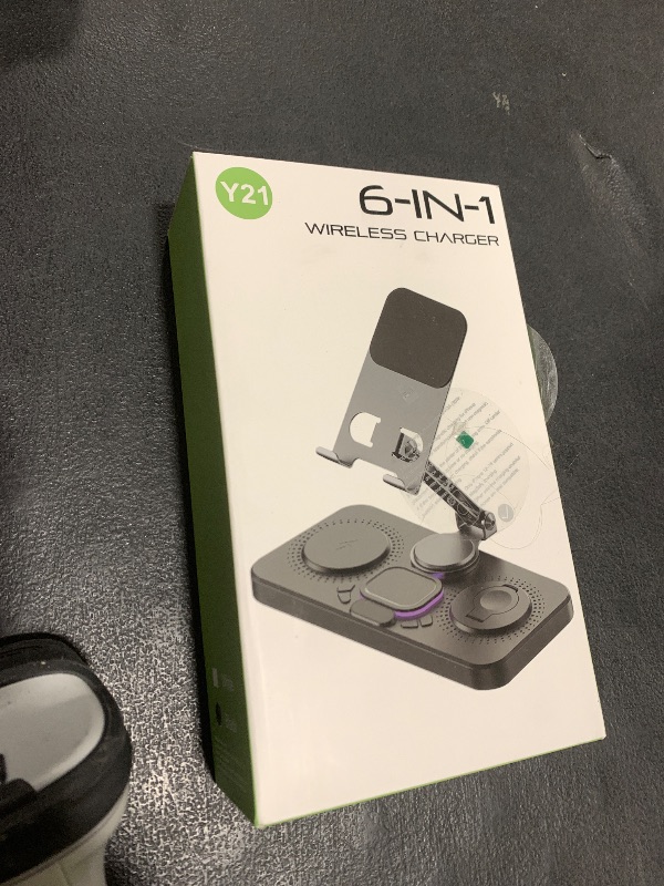 Photo 1 of 30W Charging Station for Apple Products, Foldable Wireless Charger with Clock Display&7 Color Light, Wired Charging for iPad/Tablet Charging Station for iPhone17, for Apple Watch11 for AirPods4(Jet