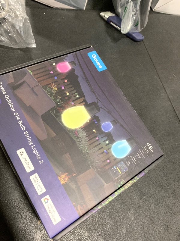 Photo 1 of Govee S14 Bulb Outdoor String Lights 2, 96ft Smart RGBIC Warm White Patio Lights with 30 LED Bulbs, 111 Scene Modes for Outdoor Decor, Works with Alexa, Google, Matter, APP Control, IP66 Waterproof
