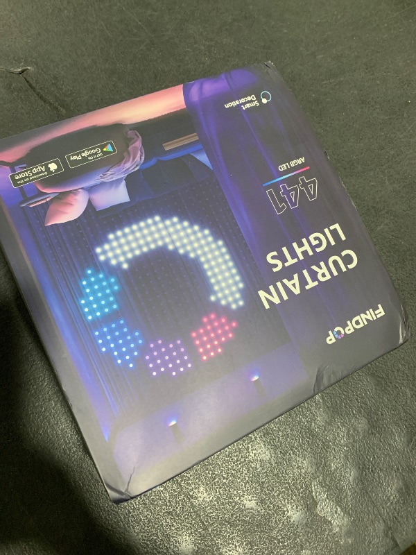 Photo 1 of Findpop AI Smart Curtain Lights, 441 LEDs Indoor Color Changing Lights, Music Sync Dynamic DIY, for Valentine's Party Decor, Holiday, Wedding Backdrop, Kids Bedroom, LivingRoom, Waterproof, 5.5x5.6FT