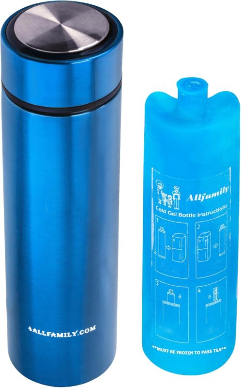 View 1 of Insulin Travel Case Cooler – 48H Non-Electric Insulin Cooler Travel Case TSA Approved with Lightweight Design – Air Traveling Friendly, Reusable Medium Blue Thermo for Medications
