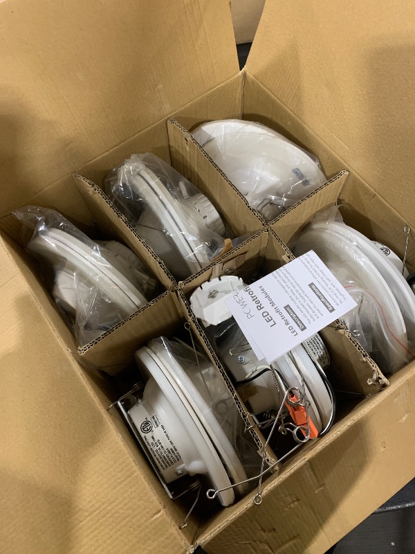 Photo 1 of 12 Pack 5/6 Inch LED Can Lights with Night Light, Metal 5CCT Retrofit Recessed Lighting Selectable 2700K-6000K Dimmable, 12W=75W, 1200LM Downlight with Metal Smooth Trim - ETL and Energy Star