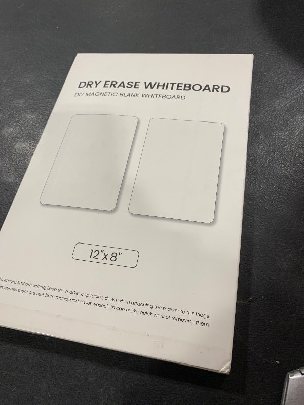 Photo 1 of 2 Pack Magnetic Dry Erase Board Sheet for Fridge, 12"x8" Erasable Refrigerator WhiteBoard w/ 4 Markers & 1 Eraser- Smooth and Flexible Small Magnet Blank Notepad for Home Kitchen Organizer and Planner