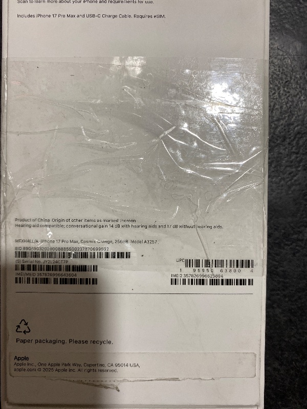 Photo 1 of iPhone 17 Pro Max Cosmic Orange 256GB