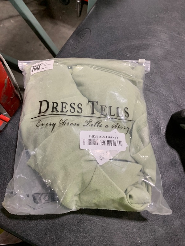 Photo 1 of DRESSTELLS Cocktail Dresses, Formal Wedding Guest Bridesmaid Dresses for Women 2024, Modest Aline Fit Flare Vintage Holiday Party Dress Sage Green S