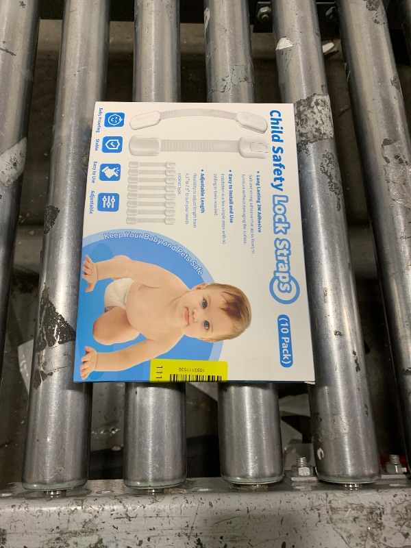 Photo 1 of 10 Pack Cabinet Locks Baby Proofing, Child Proof Cabinet Locks with 3M Adhesive - Easy Installation with Adjustable Straps, Multi-Purpose Child Safety Latches for Drawers Fridge Trash Cans Toilets