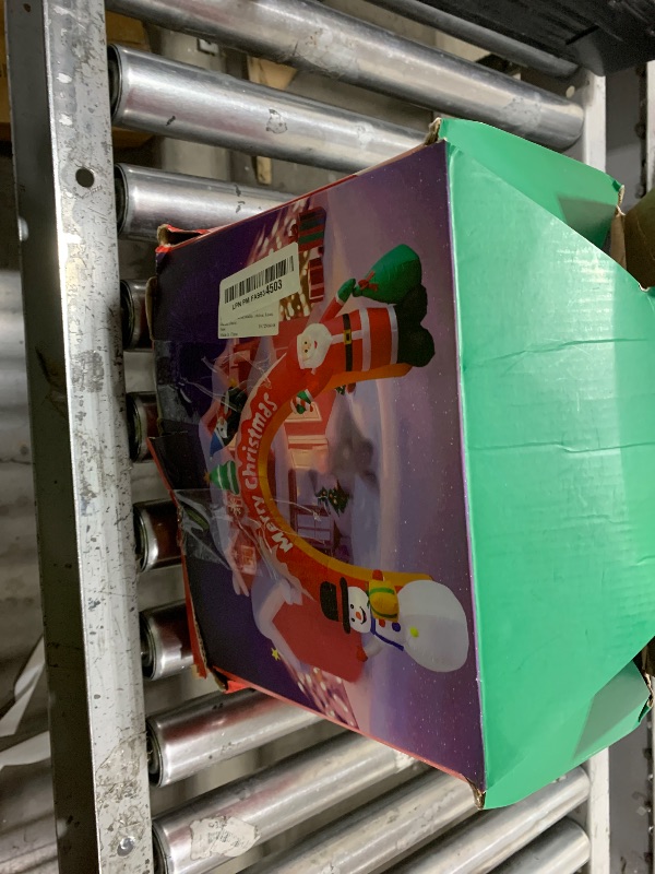 Photo 1 of 10FT Christmas Inflatables Archway with Santa Claus, Snowman & Christmas Tree, Large Blow Up Outdoor Decorations with 5 LED Lights, Self-Inflate Christmas Arch for Yard Lawn Patio Holiday Decoration