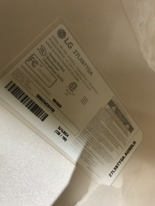 Photo 1 of SCREEN IS BROKEN AND BASE IS BROKEN, MISSING PIECES************LG 27-Inch StanbyME 2 with Folio Cover, Portable Touch Screen, Dolby Vision, HDR10, Filmmaker Mode, Built-in Battery, Full Swivel Rotation (27LX6TYGA, 2025)