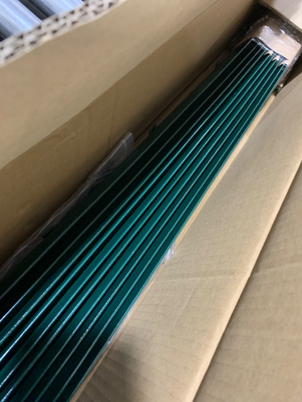 Photo 1 of (4 Sizes: 4-5-6-7 Feet) LADECH 4 Feet Sturdy Duty Metal Fence Post with 20 Zip Ties – Garden U Posts for Fencing (4 Feet - Heavy - Set 10)