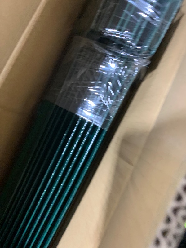 Photo 1 of (4 Sizes: 4-5-6-7 Feet) LADECH 4 Feet Sturdy Duty Metal Fence Post with 20 Zip Ties – Garden U Posts for Fencing (4 Feet - Heavy - Set 10)