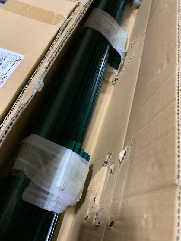 Photo 1 of (4 Sizes: 4-5-6-7 Feet) LADECH 4 Feet Sturdy Duty Metal Fence Post with 20 Zip Ties – Garden U Posts for Fencing (4 Feet - Heavy - Set 10)