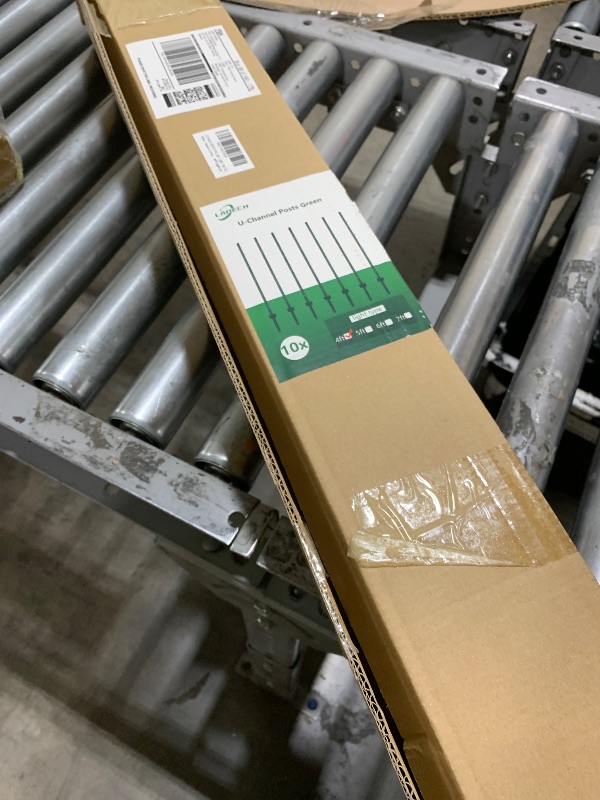 Photo 1 of (4 Sizes: 4-5-6-7 Feet) LADECH 4 Feet Sturdy Duty Metal Fence Post with 20 Zip Ties & 20 Post Clips – Garden U Posts for Fencing (4 Feet - Light - Set 10)