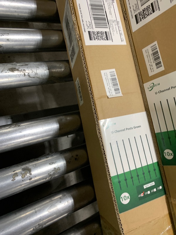 Photo 1 of (4 Sizes: 4-5-6-7 Feet) LADECH 4 Feet Sturdy Duty Metal Fence Post with 20 Zip Ties & 20 Post Clips – Garden U Posts for Fencing (4 Feet - Light - Set 10)