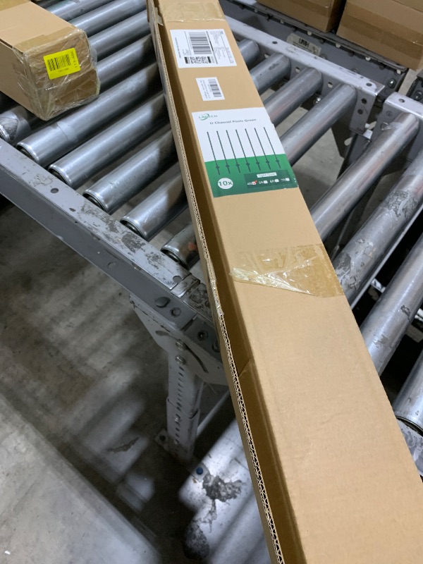 Photo 1 of (4 Sizes: 4-5-6-7 Feet) LADECH 4 Feet Sturdy Duty Metal Fence Post with 20 Zip Ties & 20 Post Clips – Garden U Posts for Fencing (4 Feet - Light - Set 10)