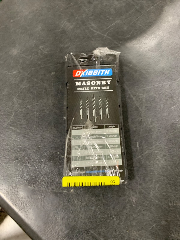 Photo 1 of 10-Piece Masonry Drill Bit Set for Concrete Tile Glass Ceramic Brick,1/8 to 1/2 Inch Drilling Bits with Triangle Handle,Tungsten Steel Alloy Tip.?Black?