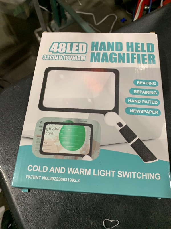 Photo 1 of [Upgraded] 5X Magnifying Glass with Light, 48 LED Handheld Full Page Magnifier for Reading, Seniors, Low Vision, Foldable, Battery Powered, Great Gift for Parents & Elderly