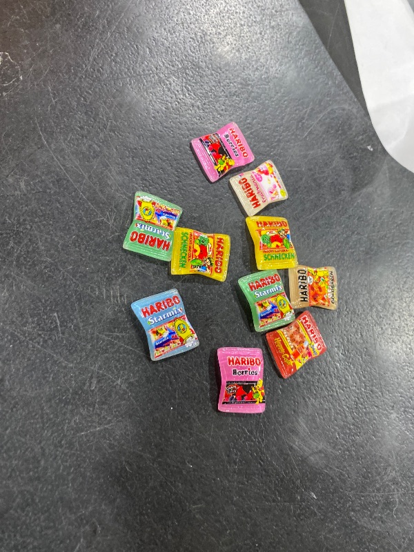 Photo 1 of 10Pcs Miniature  Mini Resin Haribo Set Mini Bags Store Grocery Accessories