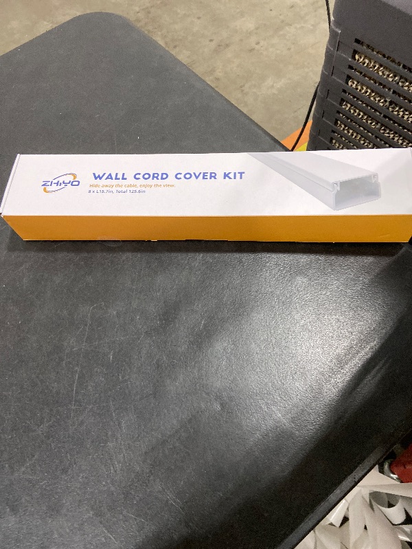 Photo 1 of 126in Cord Hider Kit, TV Wire Covers for Wall, Paintable Cable Management Kit, Cable Cover for Mounted TV, Hide Wires Along Wall, Brown Cord Cover, 8xL15.7in W0.95in H0.55in