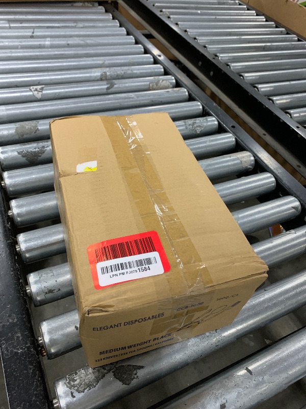 Photo 1 of 1,000 Plastic Disposable Cutlery Bulk Variety Pack Black Medium Weight Includes 334 forks, 333 knives, 333 soup spoons, Disposable Silverware Plastic Cutlery