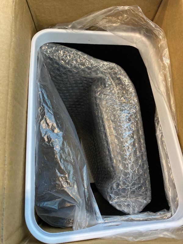 Photo 1 of **missing one top** Bathroom Trash Can with Lid, KOEYLE 2 Pack 2.2 Gallon Automatic Touchless Garbage Can, Small Motion Sensor Smart Trash Can, Slim Waterproof Trash Bin for Bedroom, Bathroom, Office, Living Room (Black)