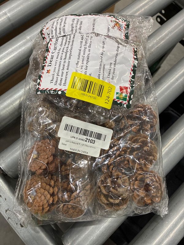 Photo 1 of *MISSING PARTS UNKNOWN*
24PCS Christmas Natural Pine Cones,Rustic Pinecones with String for Crafts & Decorating Winter Xmax Holidays Vase and Table Bowl Fillers(Dia. 1.57-1.96 Inches)