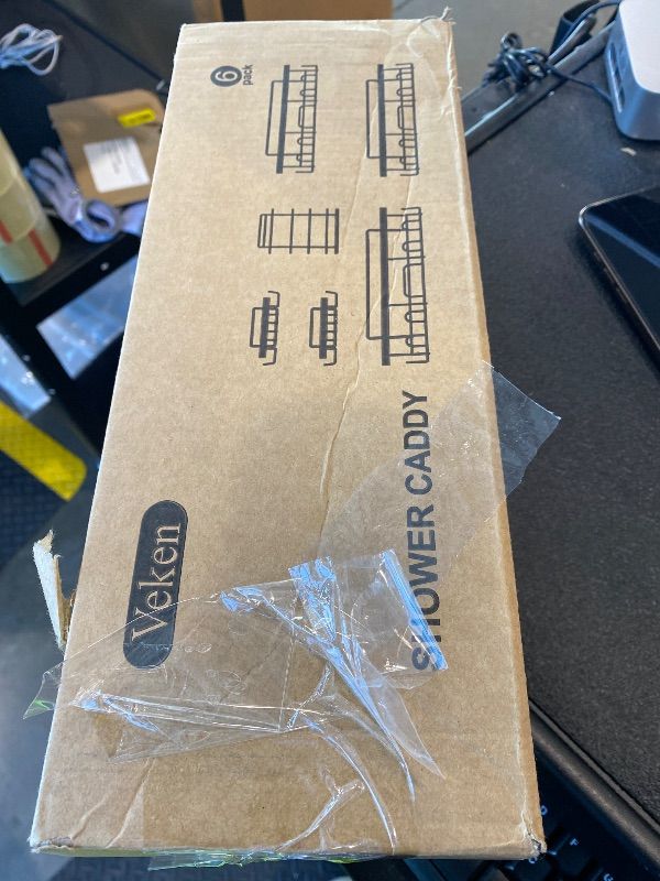 Photo 1 of *PARTIAL SET - 4 baskets instead of 6*
Veken 6-Pack Rustproof&Waterproof Shower Caddy, Adhesive Shelves Rack with Soap Holder, Large Bathroom & Washroom Organizer, No Drilling Wall-Mounted Kitchen&Home Decor,Ideal for Bathtub Storage,White