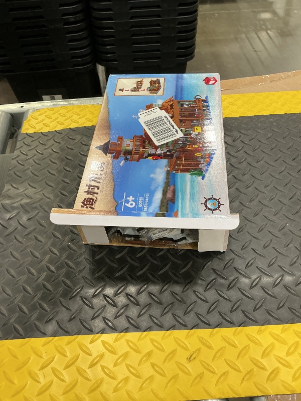 Photo 1 of Fishing Village Store House Building Set with LED Light, 1881 PCS Wood Cabin Mini Building Block, STEM Architecture Toys Kit, Birthday Gift for Adults Ages 8-12+ Years?Not Compatible with Set ?