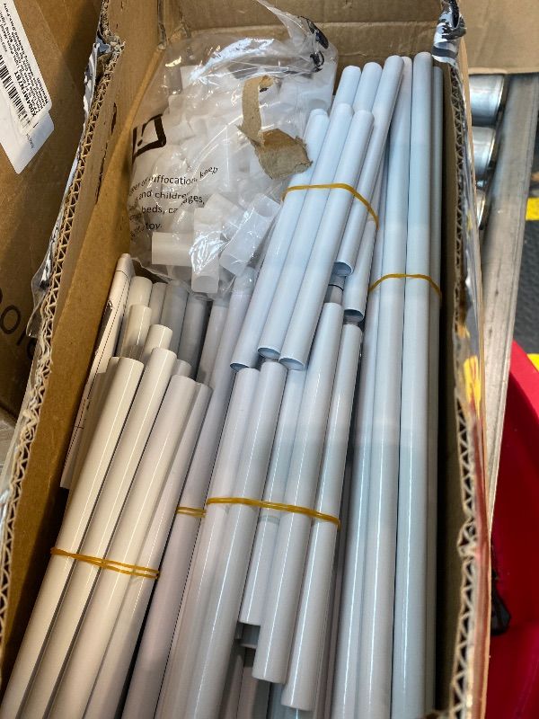 Photo 1 of **UNKNOWN MISSING PIECES**VTRIN 10 Tiers Shoe Rack Tall Large Capacity 50 Pairs Wide Shoe Organizer Sturdy Shoe Shelf for Entryway with Two Hooks Metal Shoe Storage for Closet, Bedroom, White, XJ-113