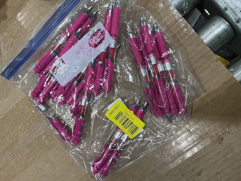 Photo 1 of [24 Pens - Pink Ink] Think2 Retractable Gel Pens. (24 Pink) Fine Point (0.5mm) Rollerball Pens with Comfort Grip.