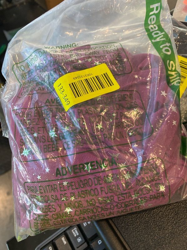 Photo 1 of *MINOR DAMAGE - USED*
Womens Mesh Dress Ruched Glitter Long Sleeve Bodycon Sexy See Through Clubwear Rave Outfits Purplish Red M