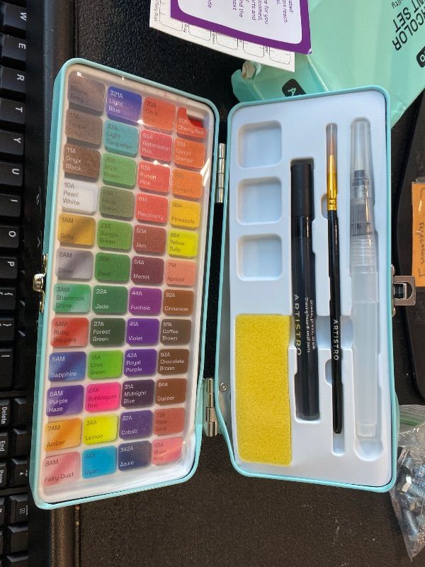 Photo 1 of ***MINOR DAMAGE*** ARTISTRO Watercolor Paint Set - Portable Paint Kit - Perfect for Gifting to Adults, Teens, Tweens, & Kids