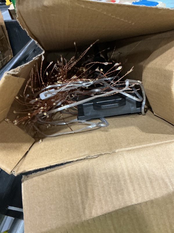 Photo 1 of 4 Pack 800 LED Solar Starburst Sphere Lights,Firework Light Remote Control Timer 8 Modes Dimmable, Waterproof Hanging Sparkly Fairy Light for Patio Party Tent Halloween Christmas Decor (Warm White)