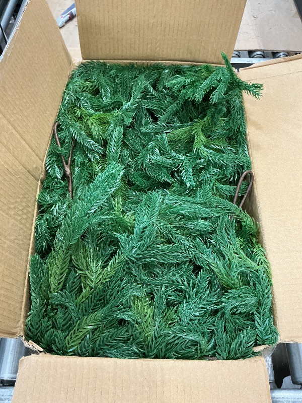 View 3 of *USED*
Hananona 4 Pcs 9 Ft Artificial Norfolk Pine Garlands, Realistic Pine Garland, Green Artificial Greenery Garland for Table, Mantle, Wall, Indoor, Outdoor Winter Christmas Decorations (4, 9 FT)