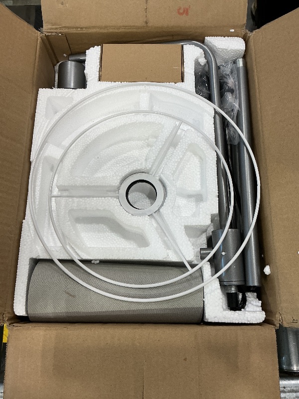 Photo 1 of ?Upgraded? Dimmable Floor Lamp, 1000 Lumens LED Edison Bulb Included, Arc Floor Lamps for Living Room Modern Standing Lamp with Linen Shade, Tall Lamps for Living Room Bedroom Office Dining Room-Grey