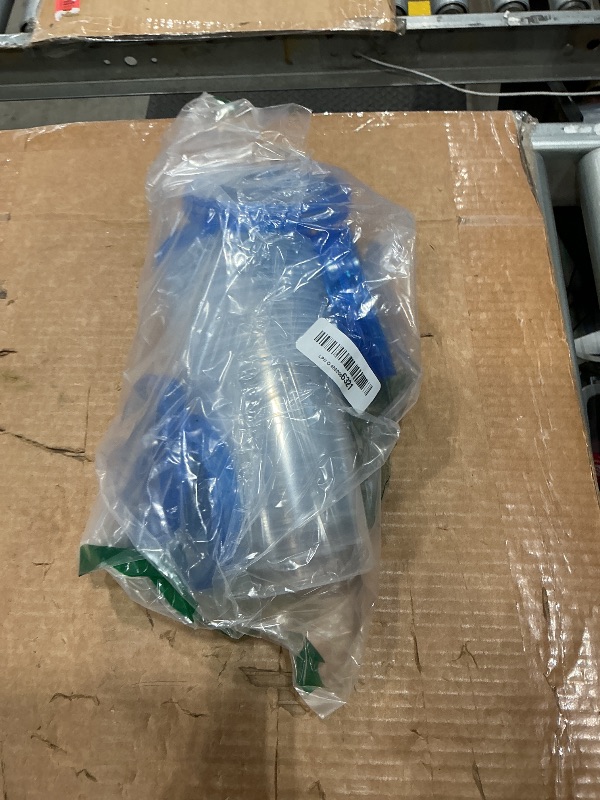 Photo 1 of [32 oz 6 Pack] Food Storage Freezer Containers Clear bottom With blue Twist Top Lids Reusable, Plastic Airtight Meal Prep Containers BPA Free | Stackable | Leakproof | Microwave/Dishwasher Safe