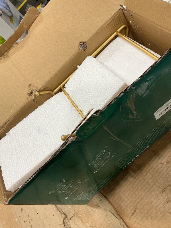 Photo 1 of *USED*
HOMKULA 2 Tier Ceramic Fruit Bowl for Kitchen Counter, Tiered Fruit Basket for Countertop, Modern Multi Layer Fruit Display Stand for Party, Cute (Gold&White, Large)