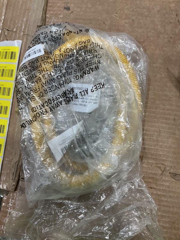 Photo 1 of **MISSING PARTS**
AMI PARTS 48" Flexible Gas Line Kit Yellow Coated, Gas Hose Connector Kit for Dryer, Stove, Water Heater,5/8" OD(1/2" ID) Stainless Steel Gas Line with Connector 1/2" MIP &1/2"FIP & 3/4"MIP Fitting
