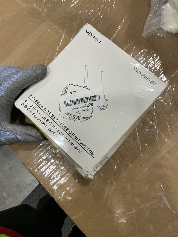 Photo 1 of 10 Ft Surge Protector Power Strip - YISHU 3 Side Outlet Extender with 8 Widely AC Outlets and 4 USB Ports, 10 Feet Extension Cord with Flat Plug, Wall Mount Desk USB Charging Station, ETL,White